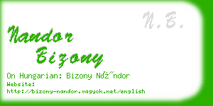 nandor bizony business card